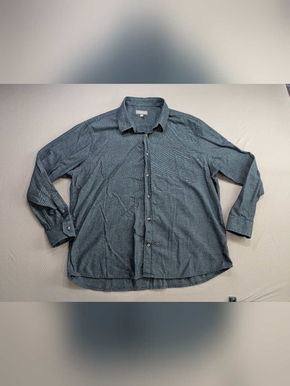 Ash & Erie Button Up Shirt Mens XL Heather Blue